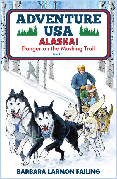 A musher with sled dogs and children in Alaska