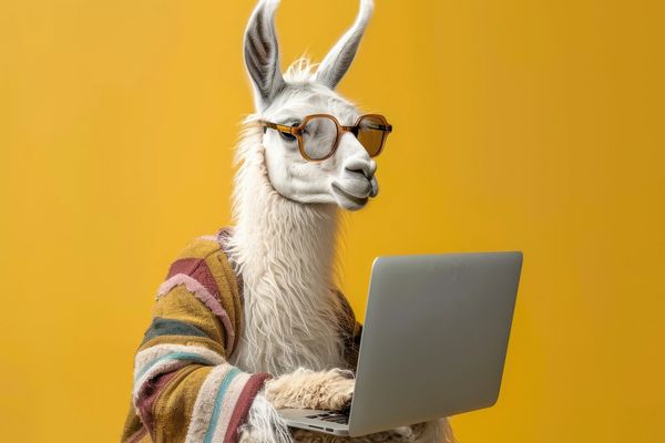 Llama with a laptop