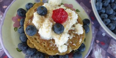 Oat Groats Pancakes with Ricotta Cheese