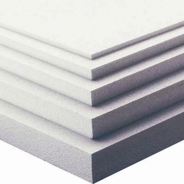 A stack of EXPANDED POLYSTYRENE (EPS) foam of different thicknesses.