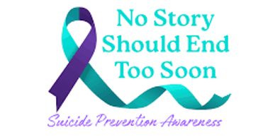 Suicide prevention awareness ribbon with hopeful message.