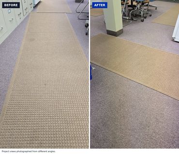 Runner before and after cleaning.