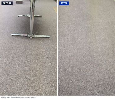 Carpet before and after cleaning.