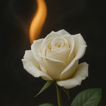 rose candle healing calm love reflection soft light floral aroma spiritual warmth gentle glow