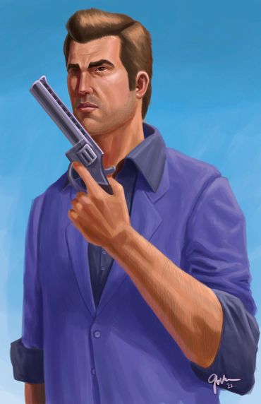 Tommy Vercetti with Revolver
