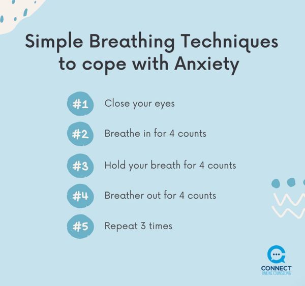 Simple breathing techniques to cope with anxiety