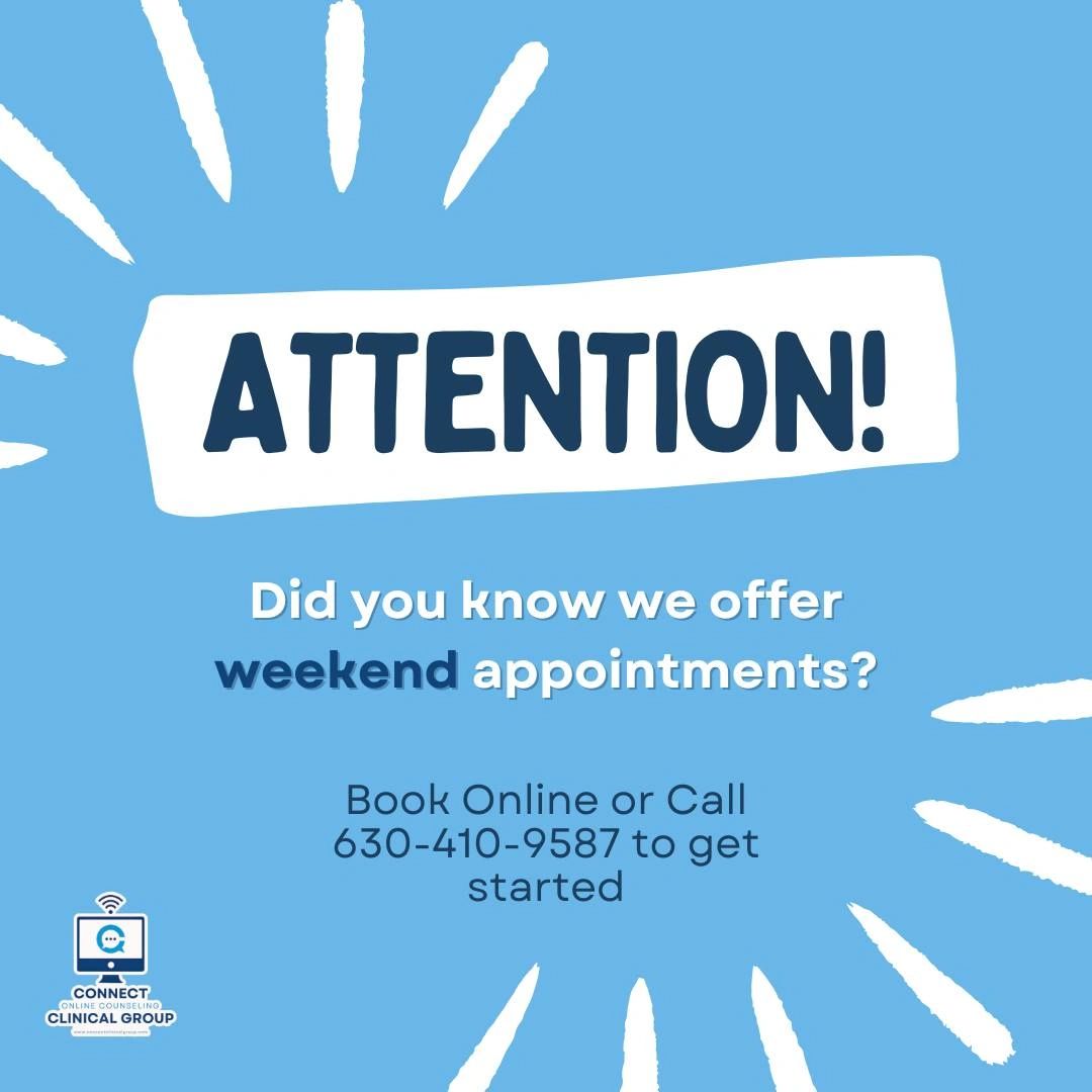 we offer weekend appointments for mental health services in IL