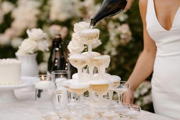 wedding celebration wine display