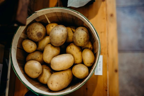 Basket of potatoes