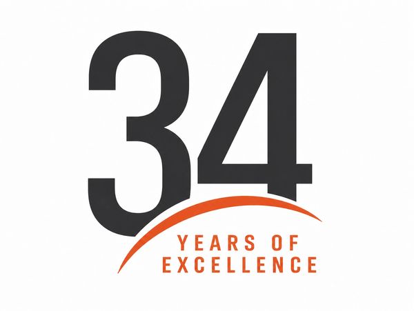 34 years of excellence graphic.
