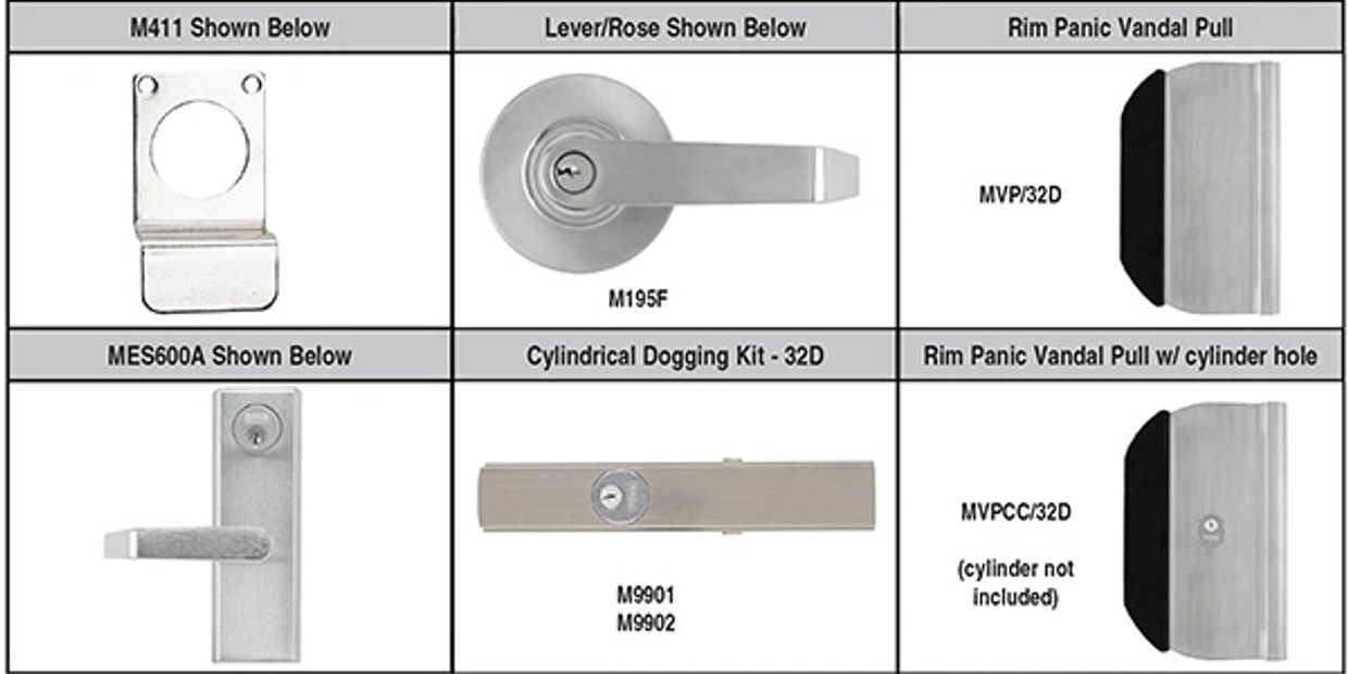 Marks M9900 Exit Device Trim Options