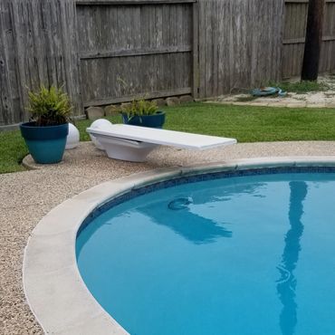 pool light installation underneath diving board in Houston, Texas