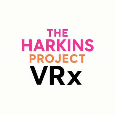 Logo for The Harkins Project VRx in bold colorful text.