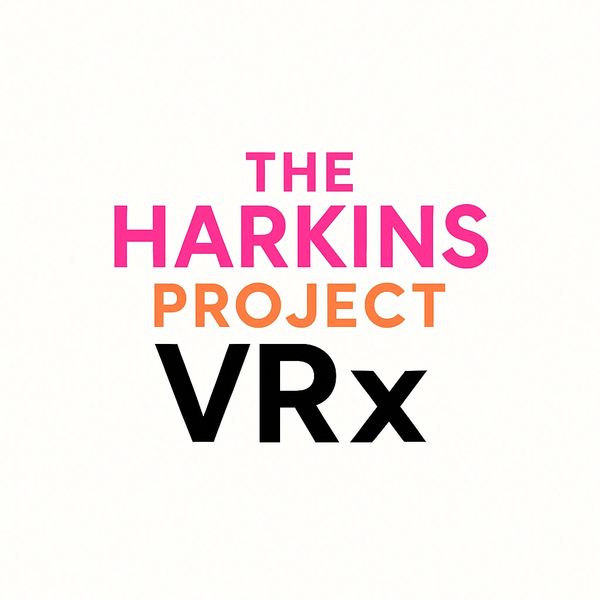 Logo for The Harkins Project VRx in bold colorful text.brain health neuroplasticity recovery The Harkins Method