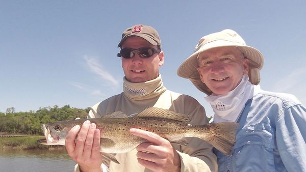Large speckled trout caught during half day charter