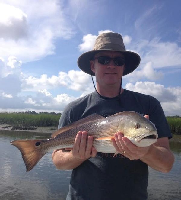 Redfish caught with menhaden