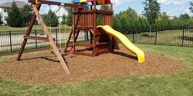 playground mulching in Peoria, Illinois