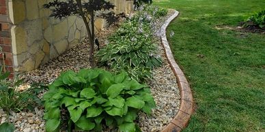 Continuous Brick Edging Central Illinois Landscaping; Landscape Edging; Brick Edging