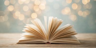 An open book on a desk to depict Good Egg's content creation service