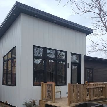 A detached high performance ADU with steel siding built in Kitchener, 785 sq ft