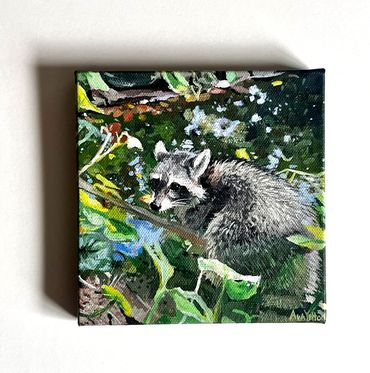 Grandma's Baby Raccoon | 2023
acrylic 6x6"