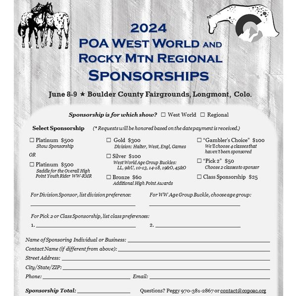Sponsorship form, with sponsor options and sponsor benefits, available for download below.