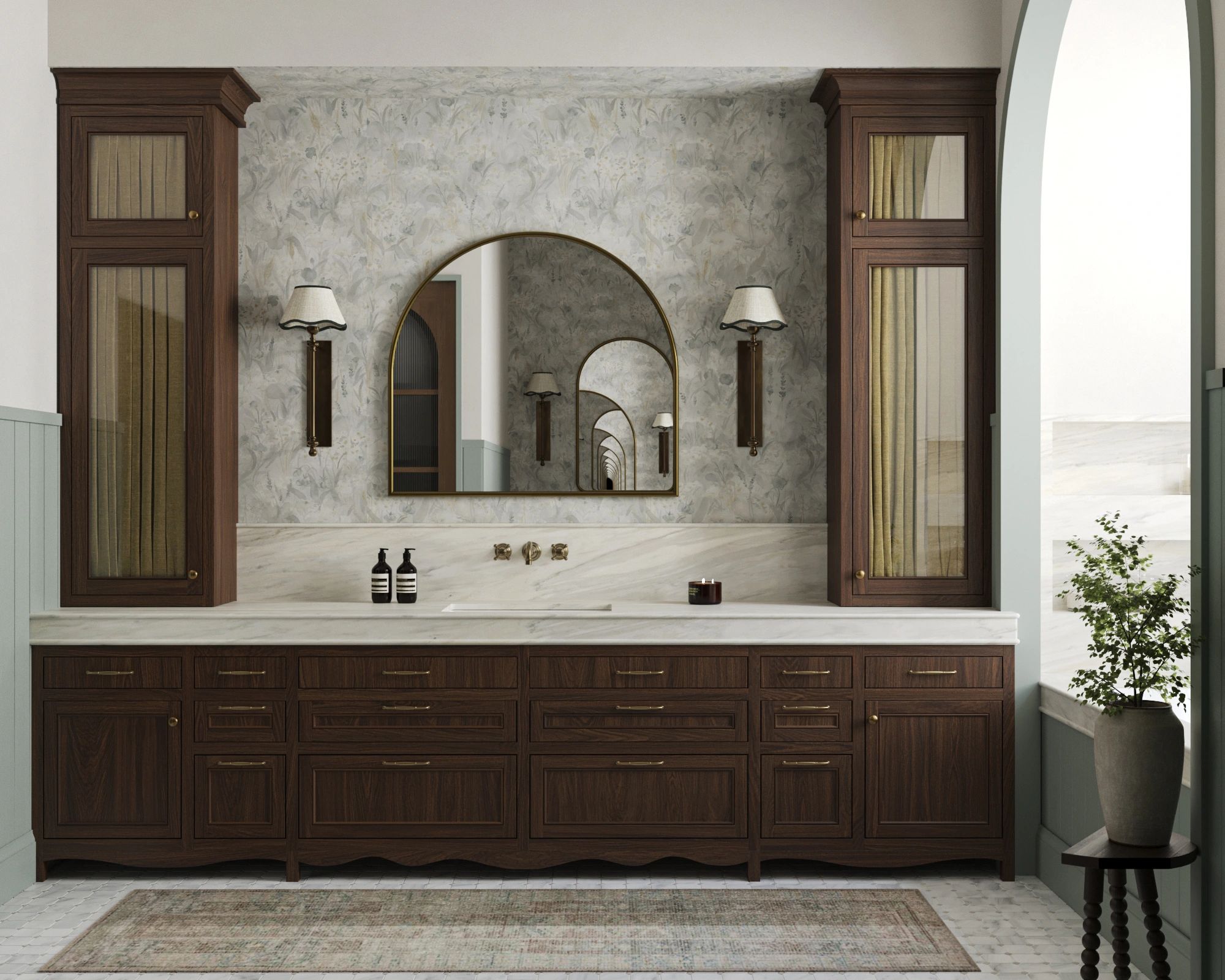primary bathroom design, custom millwork, marble, shower details, shower design, luxury bahtroom