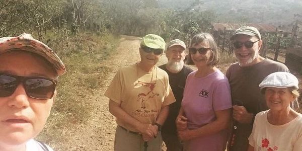 Group of walkers in Costa Rica pose before beginning their daily trek