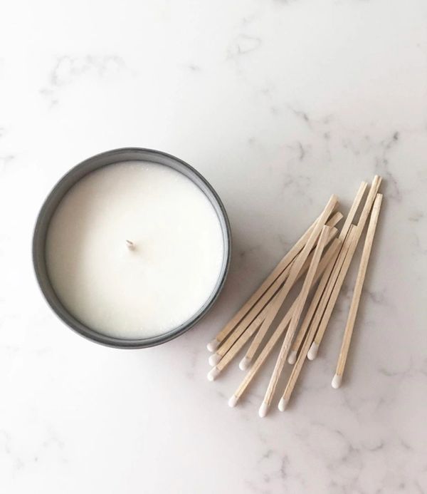 Soy wax candle with matches