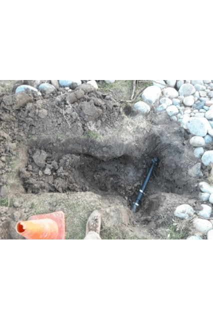 Finding leaks underground feels like searching for gold! A puddle of water at the left end of this t