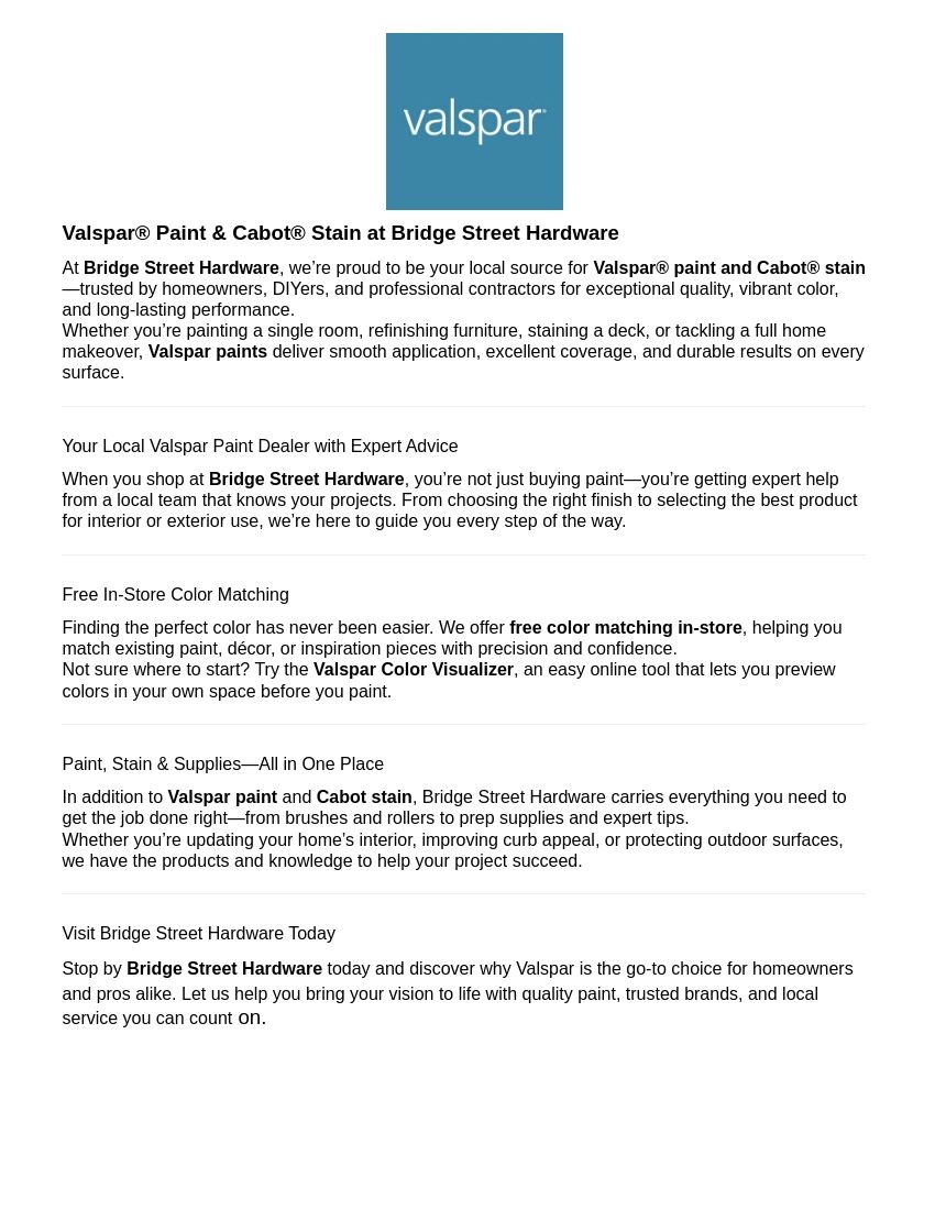 Valspar Logo and Description