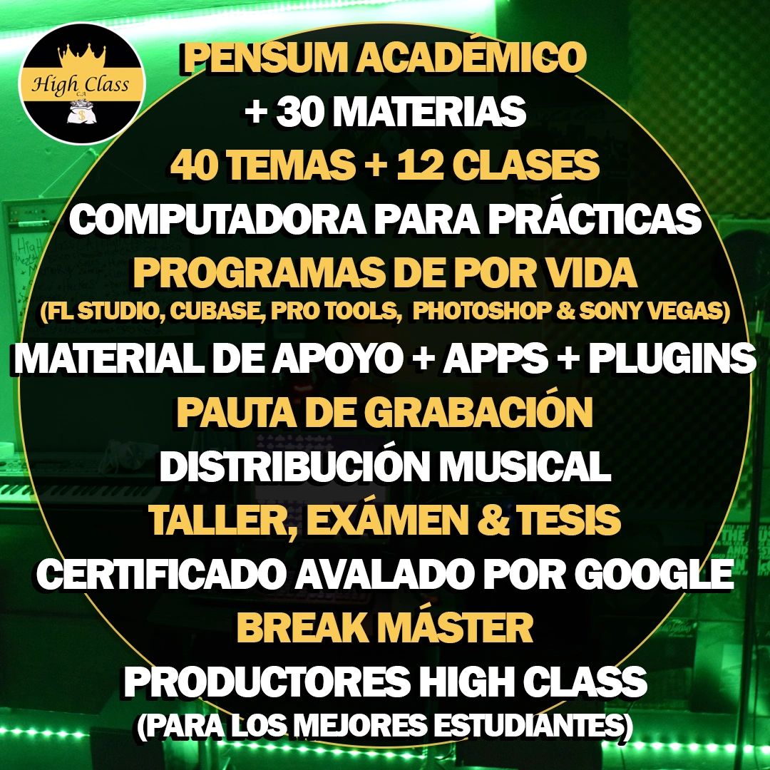 Máster en producción musical y marketing general