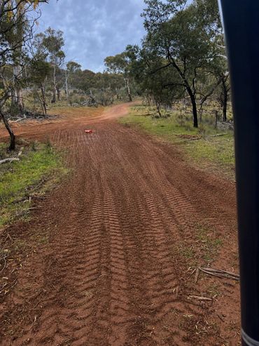 New drainage over access road.