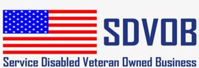 Logo featuring the American flag and SDVOB abbreviation.