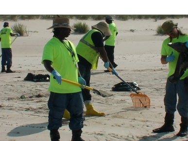 Sand cleaning tools used at the Deepwater Horizon oil spill clean-up.