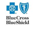 Blue Cross Blue Shield logo with blue cross and shield symbols.
