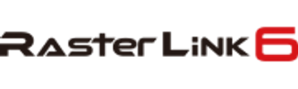 RasterLink 6 logo design in black and red.