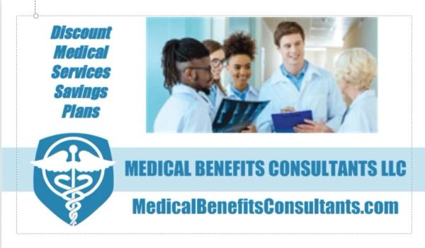 Medical Benefits Consultants LLC advertisement with healthcare professionals.