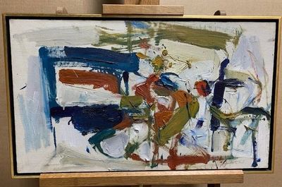 Joan Mitchell, American, 1925-1992, "Untitled", framed oil on canvas. 