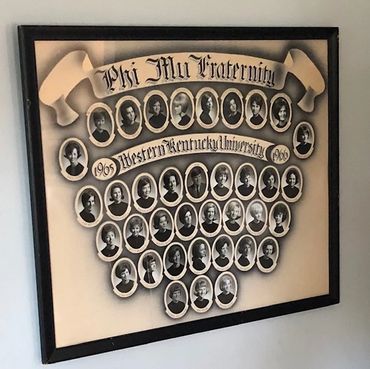 Vintage Phi Mu Fraternity photo collage from Western Kentucky University, 1963-1966.