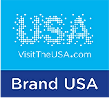 Logo for Brand USA featuring VisitTheUSA.com.