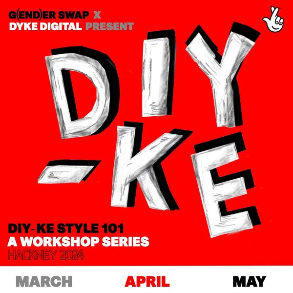 An image with the words DIY-KE on them in font that looks like pencil sketchings on a bright orange 
