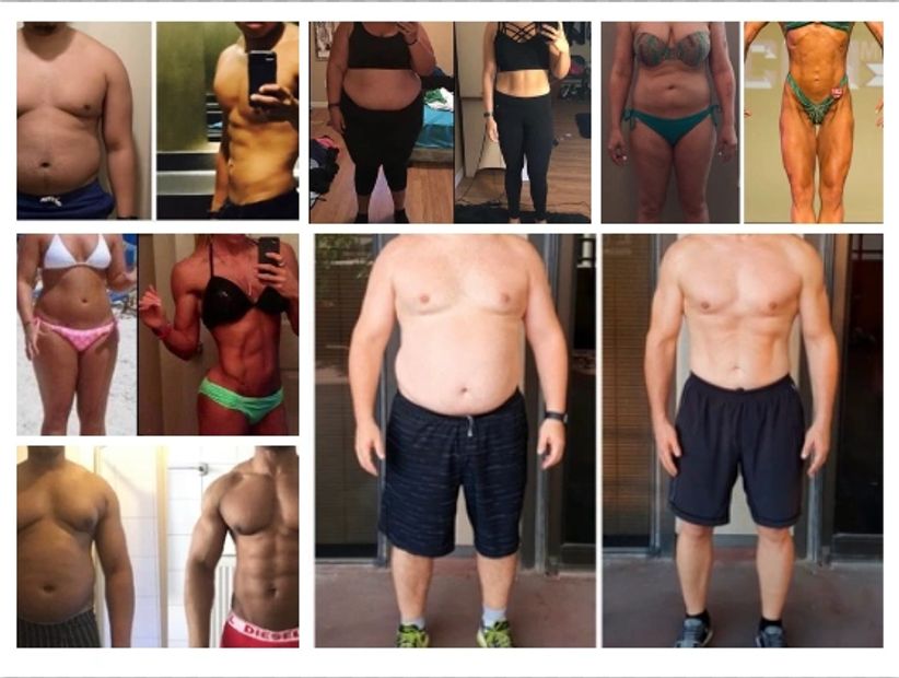 fat loss, muscle building, weight loss, and body building clients before and after transformations