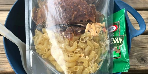 Dehydrated pasta in a bag