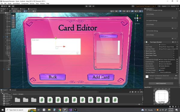 Adult couples sex game Moanopoly Card Editor being built.