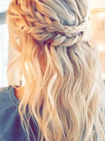 Bohemian Waves with a Crown Braid.