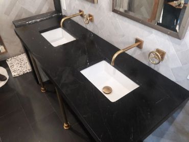Soapstone double vanity