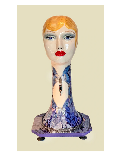 Shades of blue for this art nouveau inspired piece.
Sold