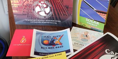 High quality printed materials with brochures, labels, business cards and flyers all customized with your message.