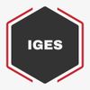 Hexagonal logo with 'IGES' text in the center, bordered by a red outline.